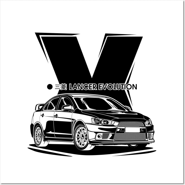 Lancer Evolution - Black Print Wall Art by WINdesign